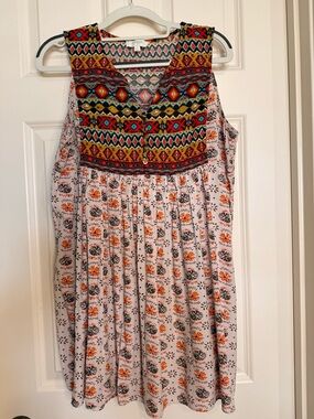 Umgee Colorful Aztec V-Neck Blouse